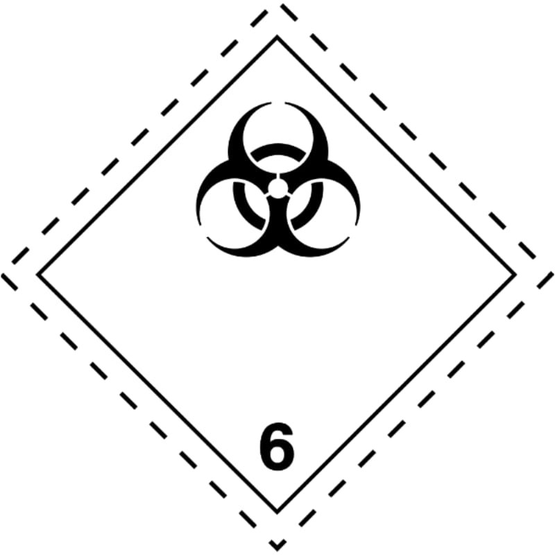 Fertőző anyag veszélyességi bárca - Címke anyaga: PE-fólia - Méret: 100x100mm